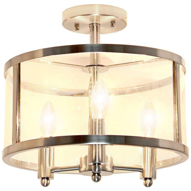 Image 3 Laia 13" Wide Brushed Nickel 3-Light Ceiling Light more views