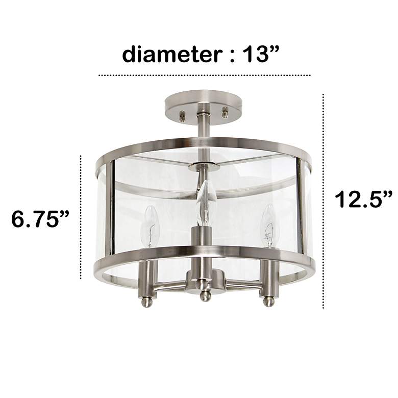 Image 4 Laia 13" Wide Brushed Nickel 3-Light Ceiling Light more views