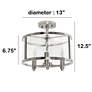 4_Laia 13" Wide Brushed Nickel 3-Light Ceiling Light more views