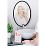 2_Laid Rope Matte Black 22" x 32" Oval Wall Mirror more views