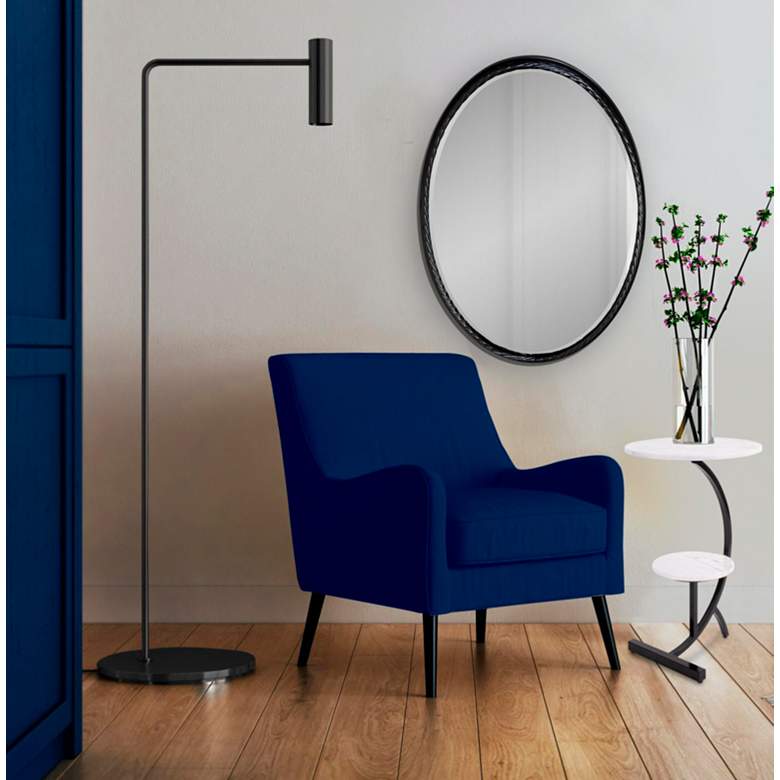 Image 3 Laid Rope Matte Black 22" x 32" Oval Wall Mirror more views