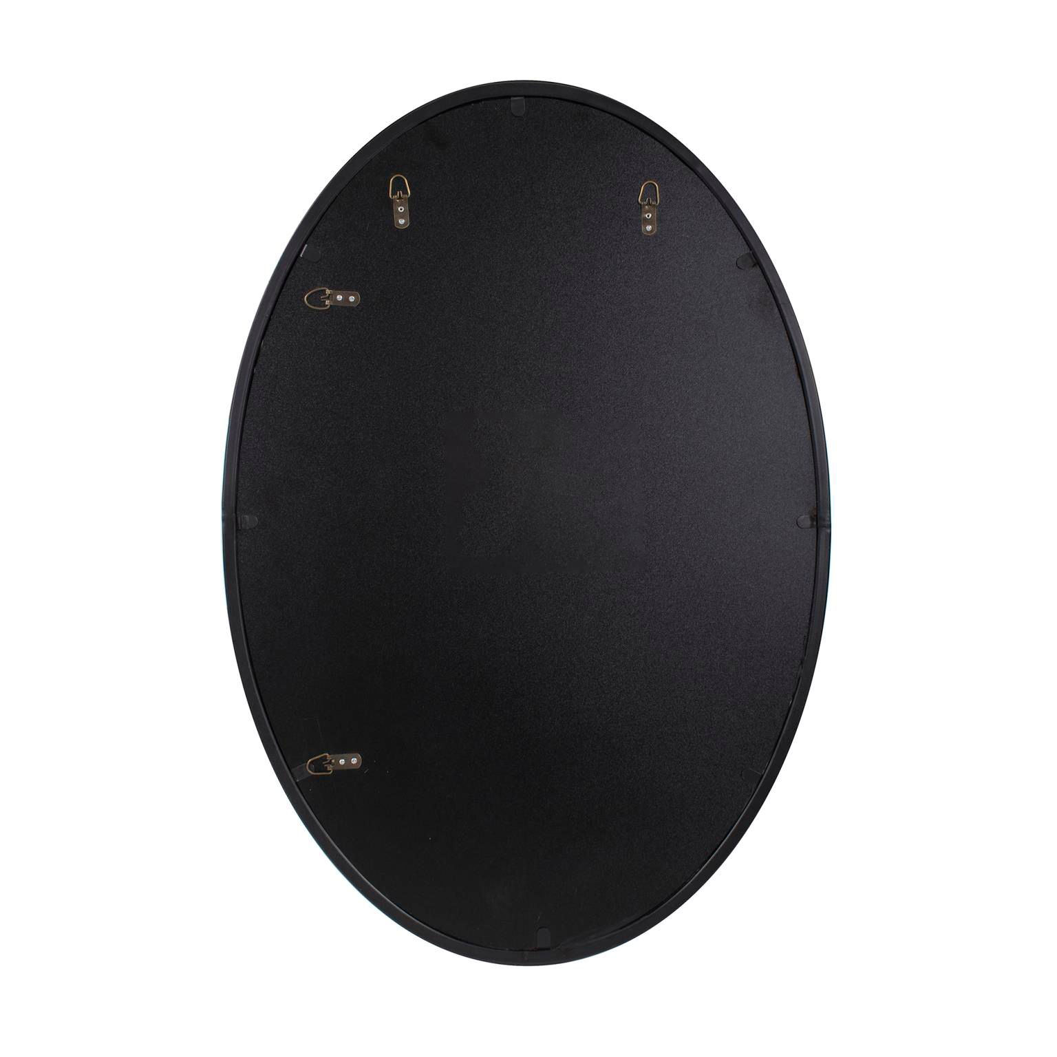 Laid Rope Matte Black 22" x 32" Oval Wall Mirror