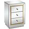 Laila 18" Wide Gold-Trimmed Mirrored 3-Drawer Side Table