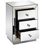 Laila 18" Wide Gold-Trimmed Mirrored 3-Drawer Side Table