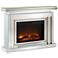 Laila 47 1/2" Wide Mirrored and Gold Electric Fireplace