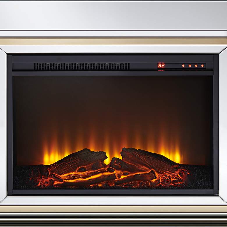 Image 6 Laila 47 1/2" Wide Mirrored and Gold Electric Fireplace more views