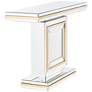 Laila 48" Wide Gold-Trimmed Mirrored Console Table in scene