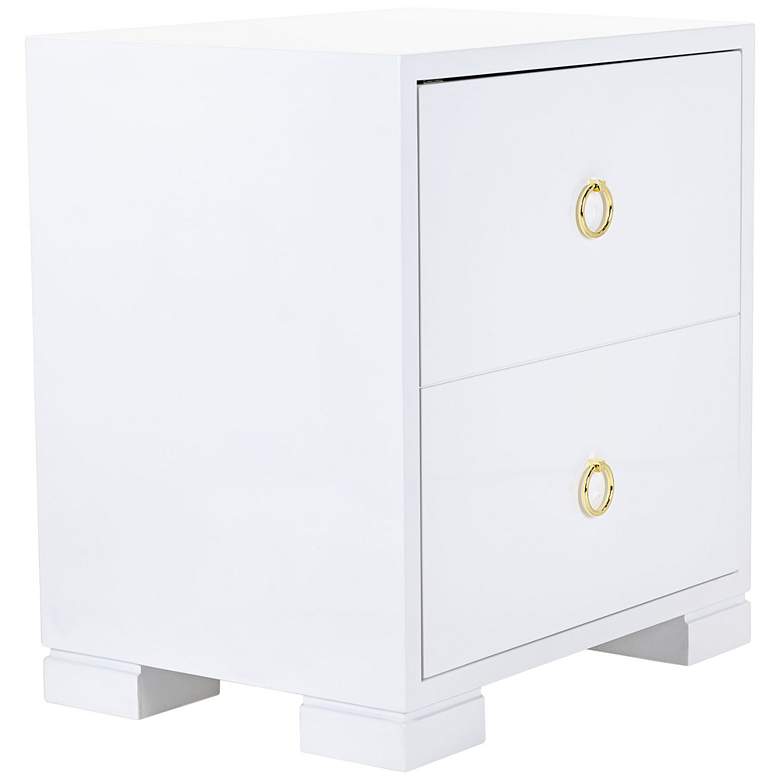 Image 1 Laila White Lacquer Brass-Ring 1-Door Accent Chest