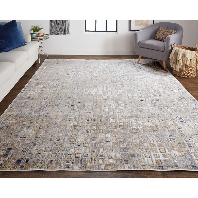 Laina 39G0F 5&#39;x7&#39;10&quot; Silver Gray and Brown Area Rug