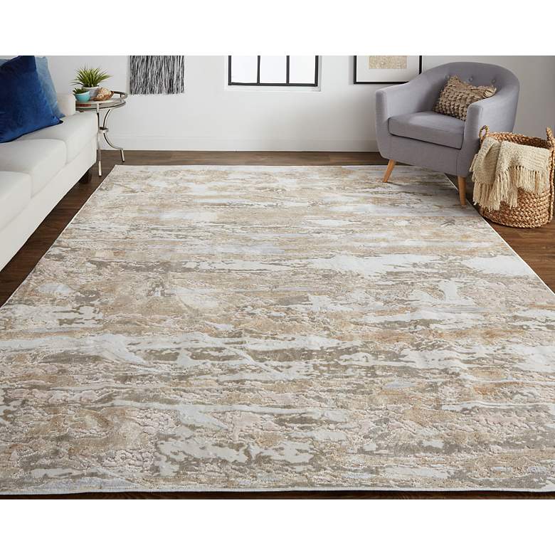 Image 1 Laina 39G5F 5&#39;x7&#39;10 inch Ivory Birch and Dawn Blue Area Rug