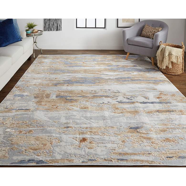 Image 1 Laina 39G5F 5&#39;x7&#39;10 inch Sand Dollar and Gray Area Rug