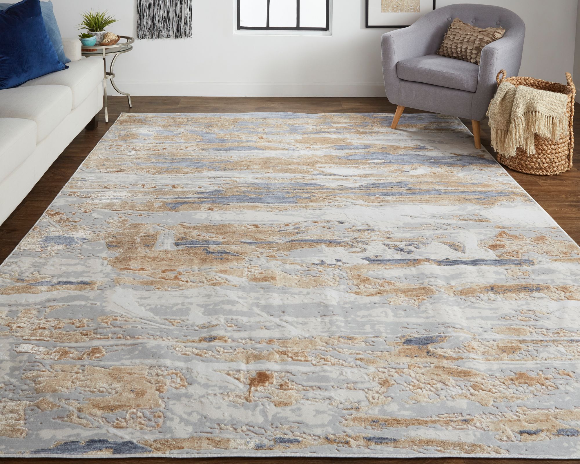 Thumbnail1 of Laina 39G5F 7'10"x9'6" Sand Dollar and Gray Area Rug