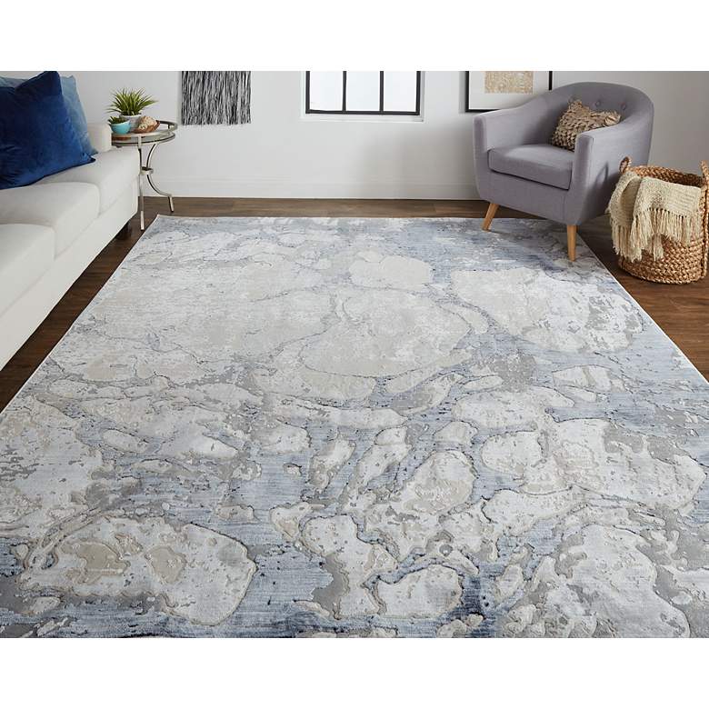 Image 1 Laina 39G8F 5'x7'10" Birch and Dark Blue Area Rug