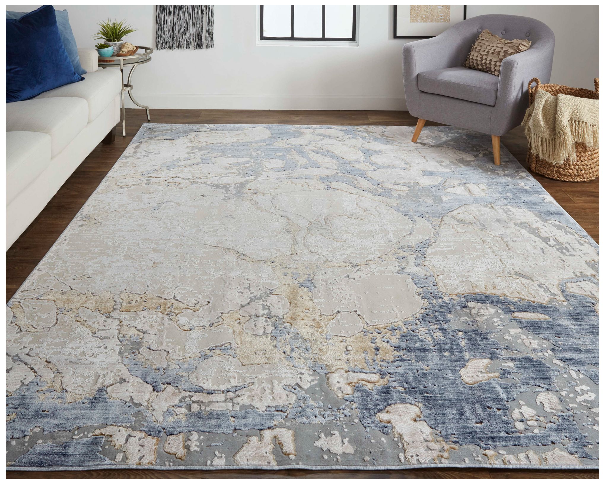 Image 2 Laina Abstract Indoor Tan Area Rug 39G8F 4' x 6' more views