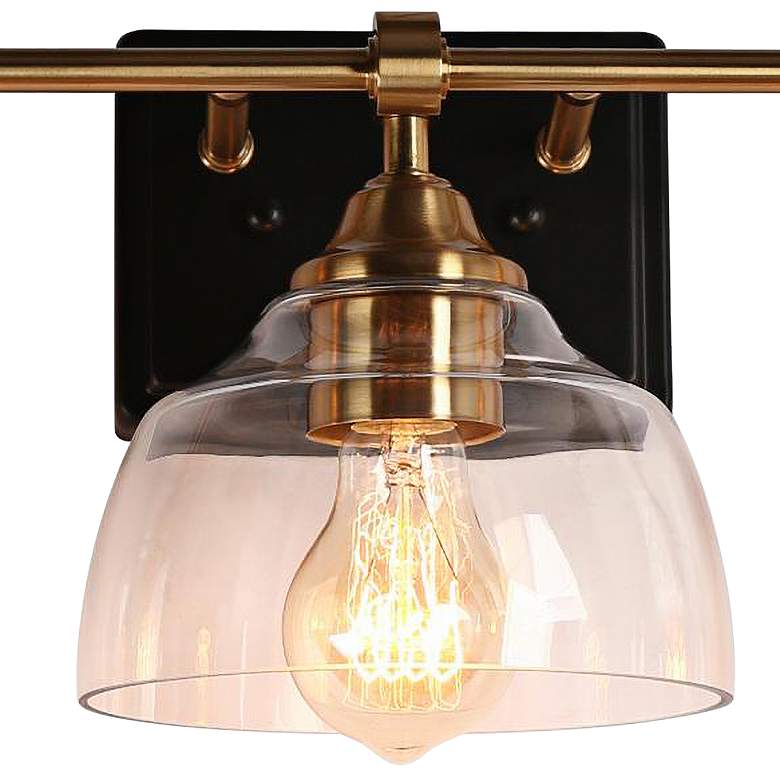 Image 3 Lainanger 24 1/2" Wide Brass and Black 3-Light Bath Light more views