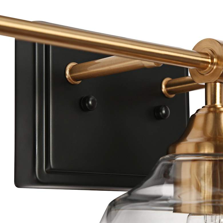 Image 4 Lainanger 24 1/2" Wide Brass and Black 3-Light Bath Light more views