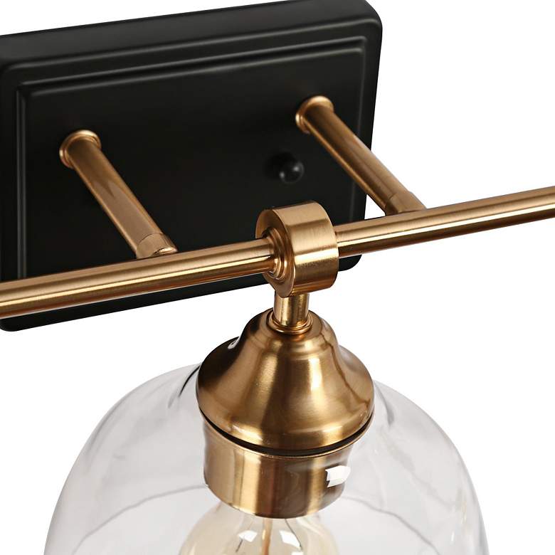 Image 5 Lainanger 24 1/2" Wide Brass and Black 3-Light Bath Light more views