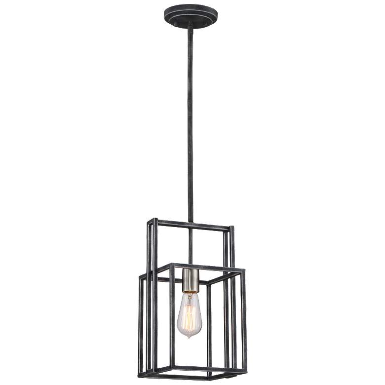 Image 1 Lake; 1 Light; Mini Pendant; Iron Black with Brushed Nickel Accents Finish