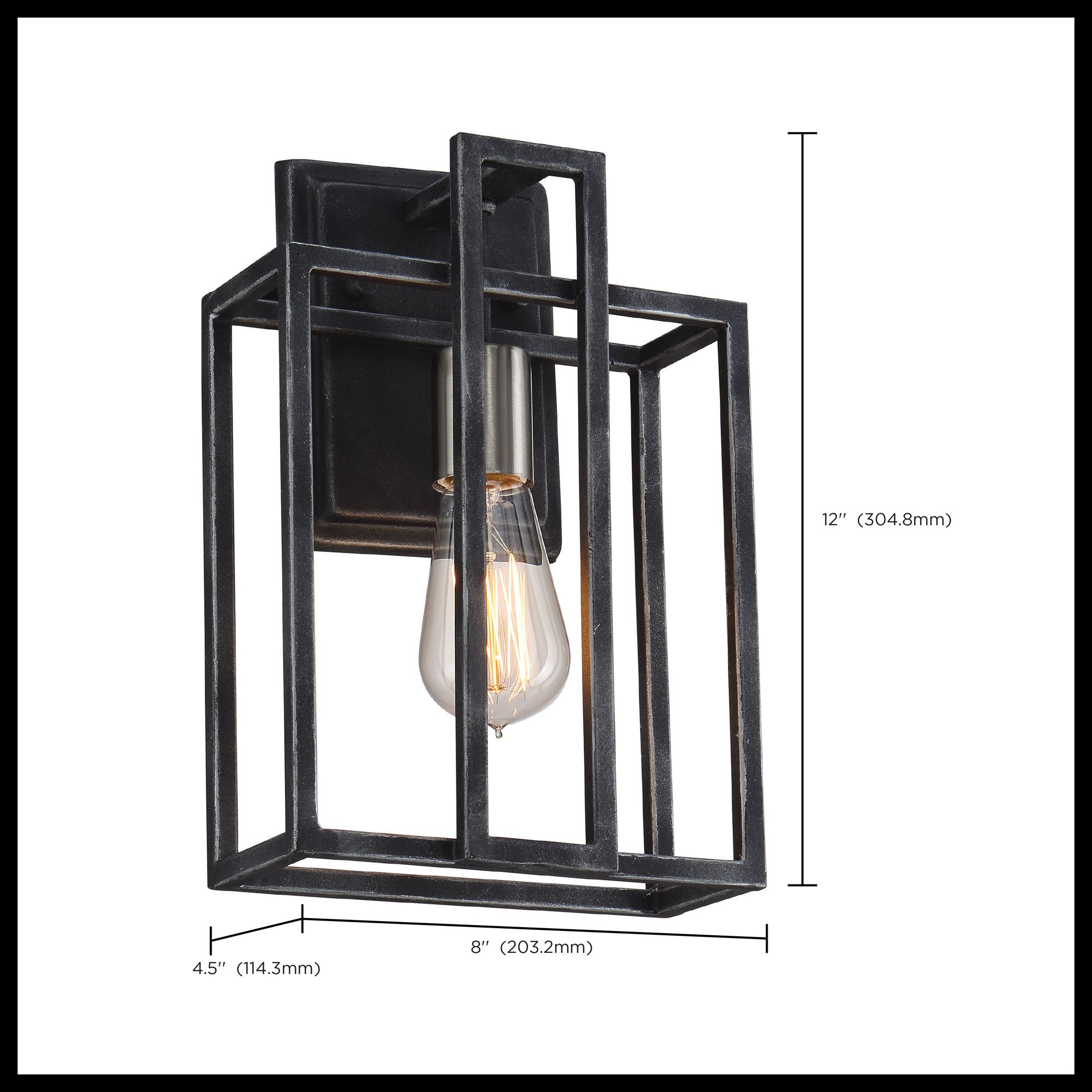 Image 2 Lake; 1 Light; Wall Sconce; Iron Black with Brushed Nickel Accents Finish more views