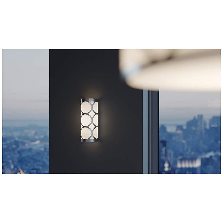 Image 2 Lake 12.25" High Painted Nickel LED Sconce more views