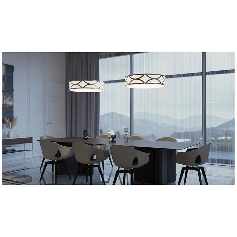 Image 2 Lake 16" Wide 3-Light Painted Nickel LED Pendant more views