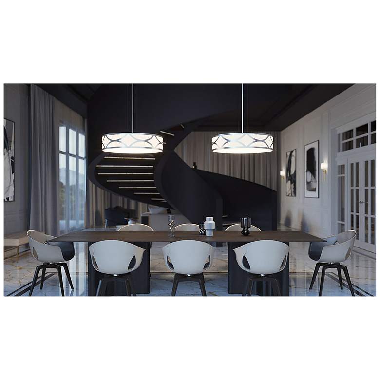 Image 3 Lake 16" Wide 3-Light Painted Nickel LED Pendant more views