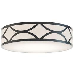 Lake 16" Wide Black Drum LED Ceiling Light