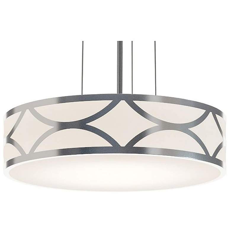 Image 1 Lake 16 inch Wide Painted Nickel LED Pendant