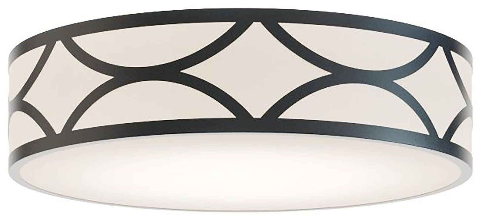 Lake 16" Wide Black Drum LED Ceiling Light - Made to Order