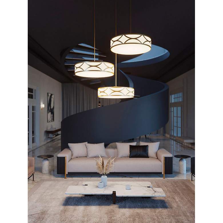 Image 2 Lake 20" Wide 3-Light Gold LED Pendant more views