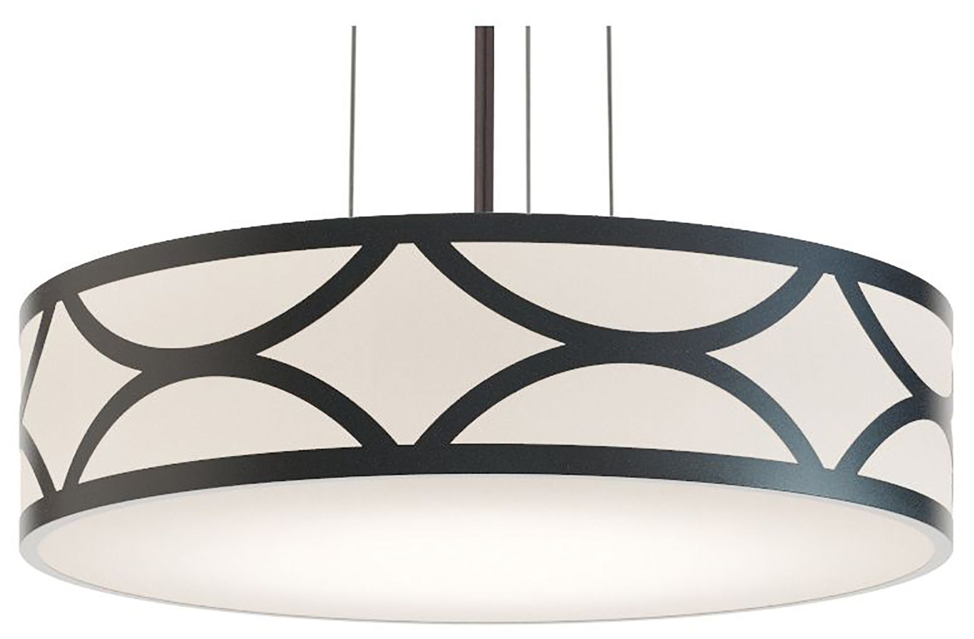 Lake 20" Wide Black Finish LED Pendant w/ White Shade