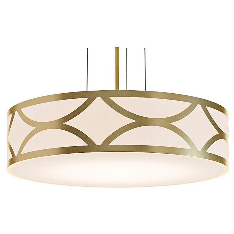 Image 1 Lake 20" Wide Gold Drum LED Pendant Light
