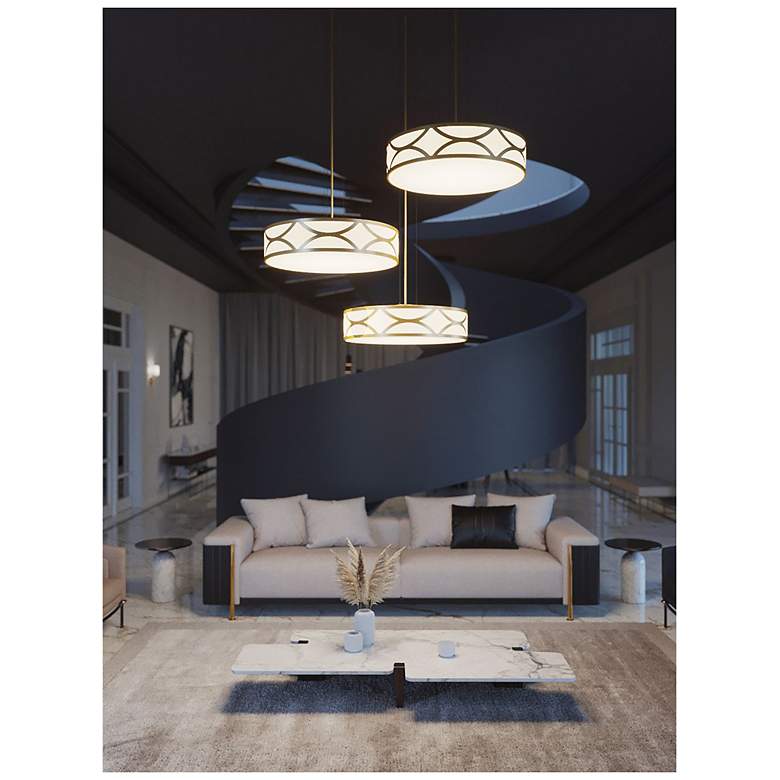 Image 2 Lake 20" Wide Gold Drum Pendant Light more views