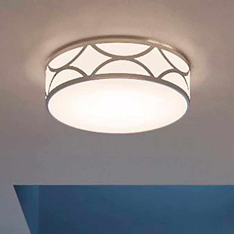 Image 1 Lake 20" Wide Painted Nickel LED Ceiling Light