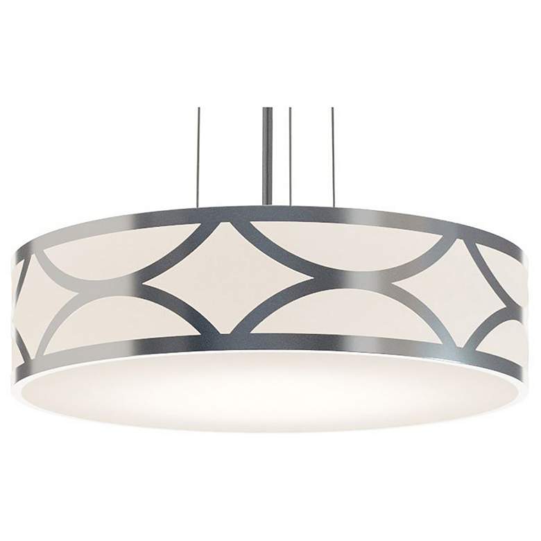 Image 1 Lake 20 inch Wide Painted Nickel LED Pendant