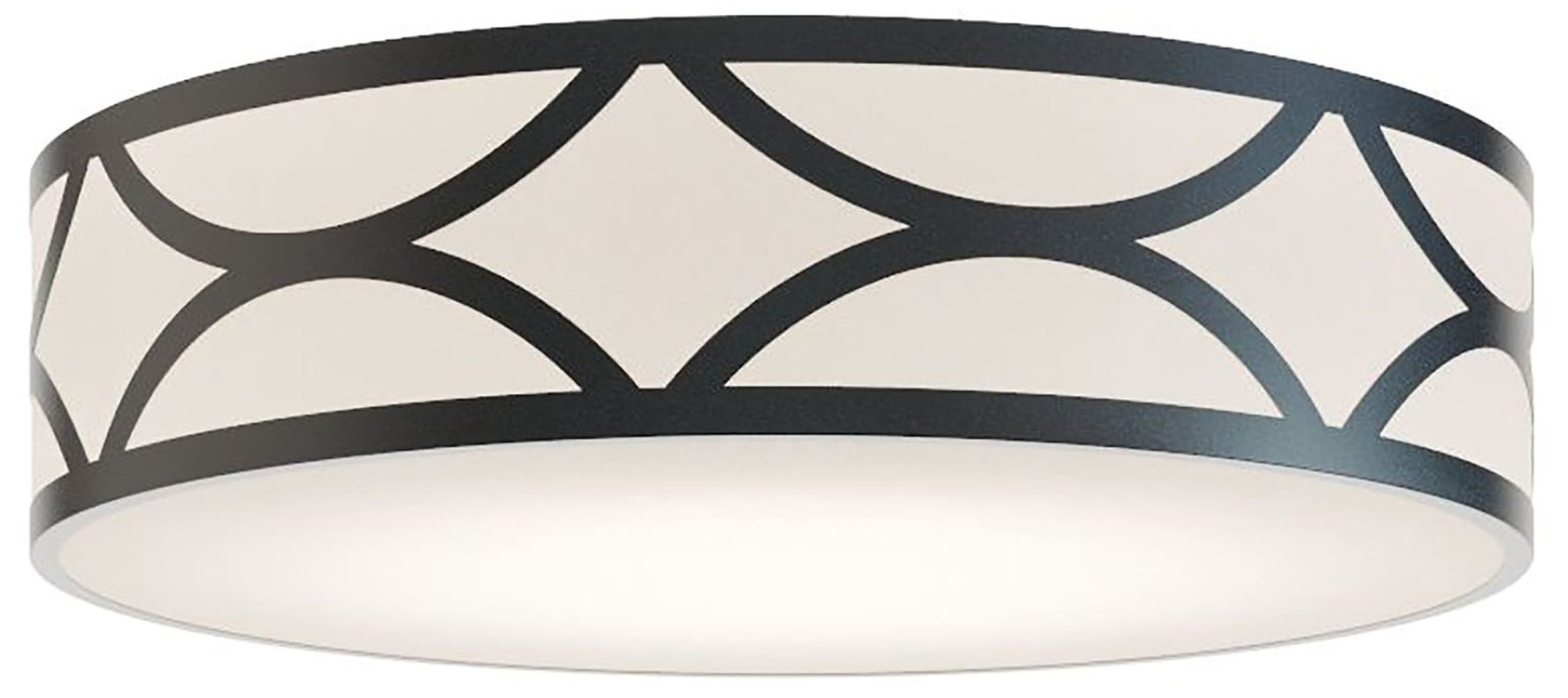 Lake 20" Wide 3-Light Black LED Flush Mount - Made to Order