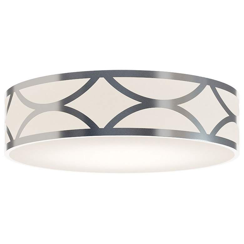 Image 1 Lake 24" Wide 3-Light Painted Nickel LED Flush Mount
