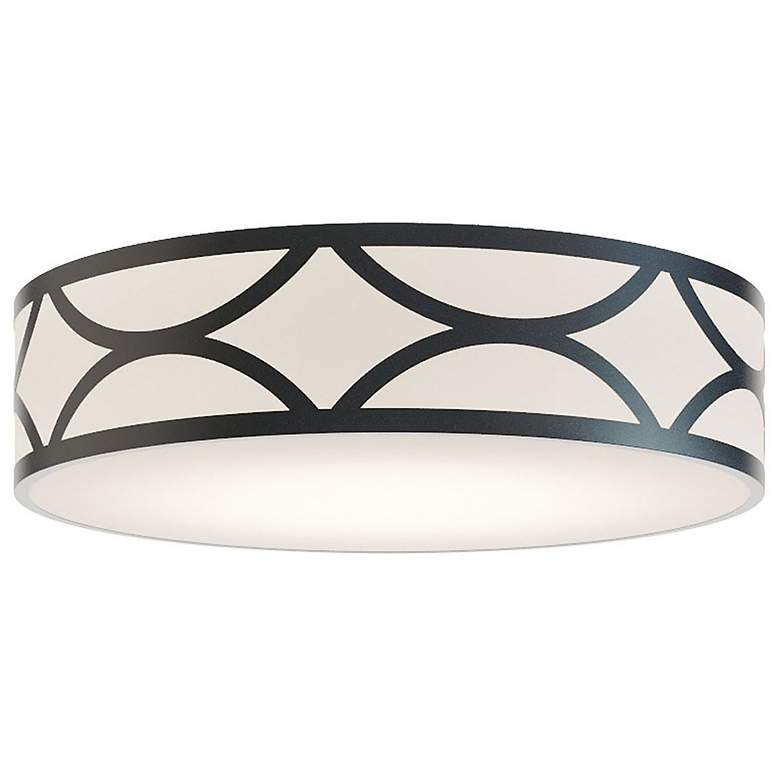 Image 2 Lake 24" Wide Black Drum LED Ceiling Light