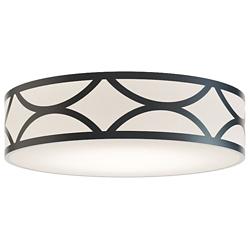 Lake 24" Wide Black Drum LED Ceiling Light