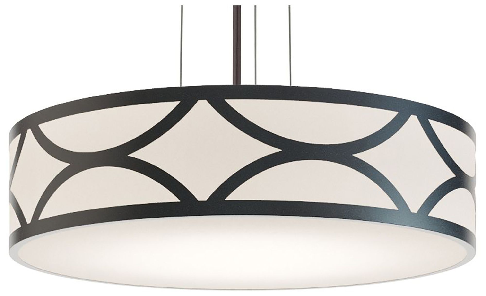 Lake 24" Wide Black Finish LED Pendant w/ White Shade