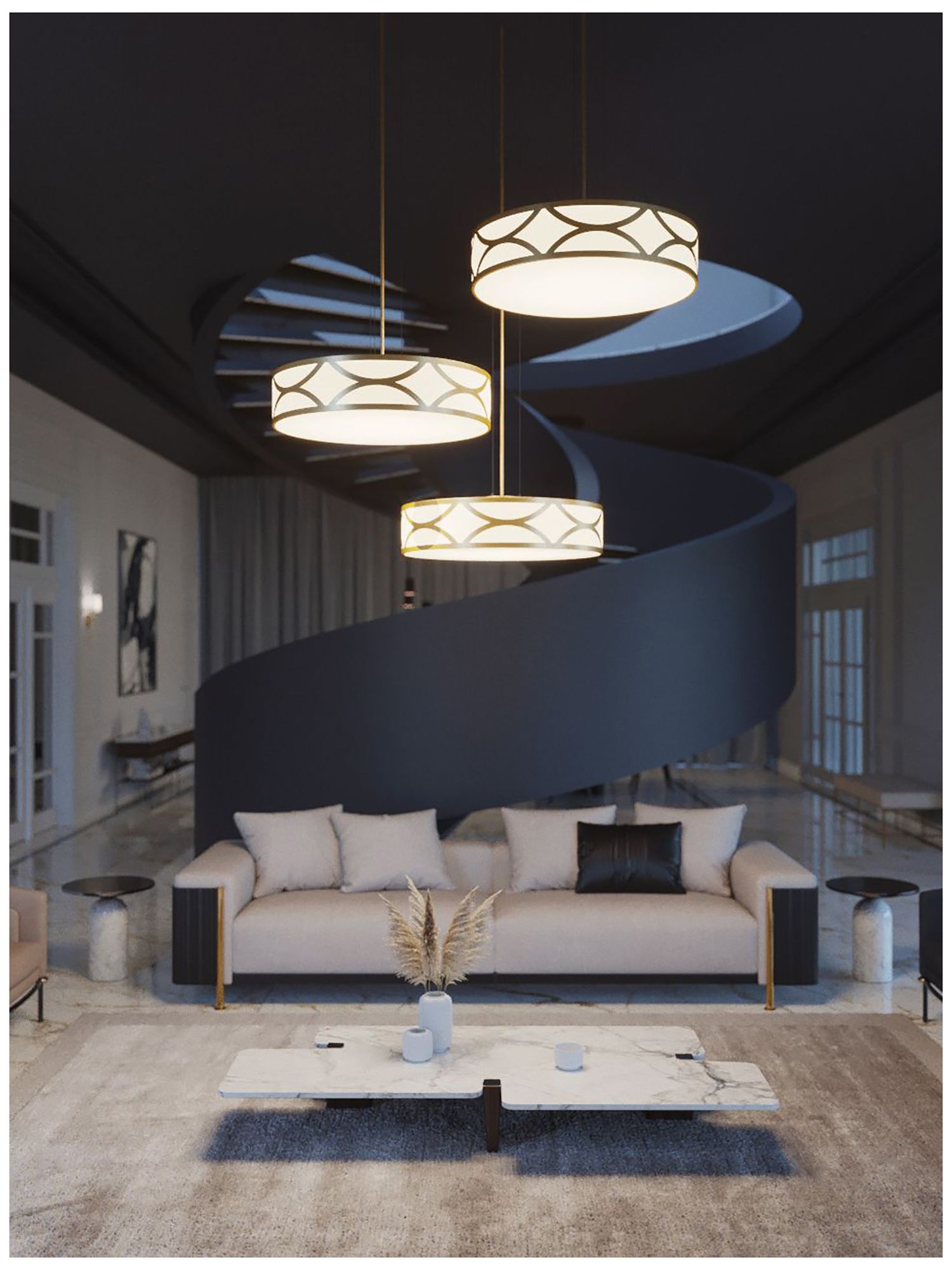 Image 2 Lake 24" Wide Gold LED Pendant more views