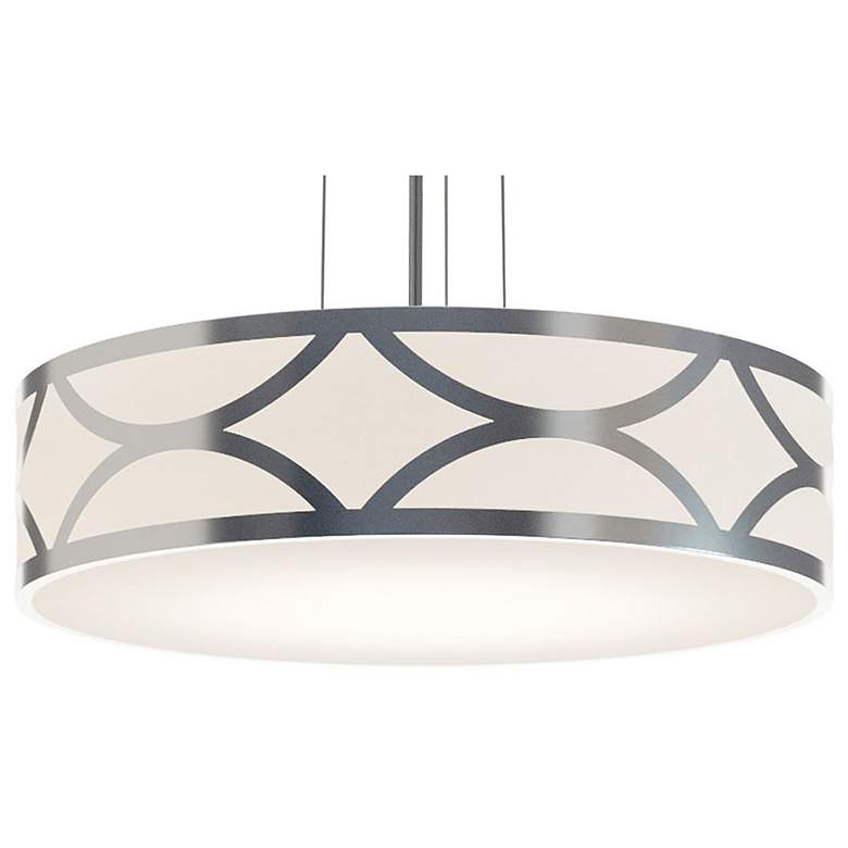 Image 1 Lake 24 inch Wide Painted Nickel LED Pendant