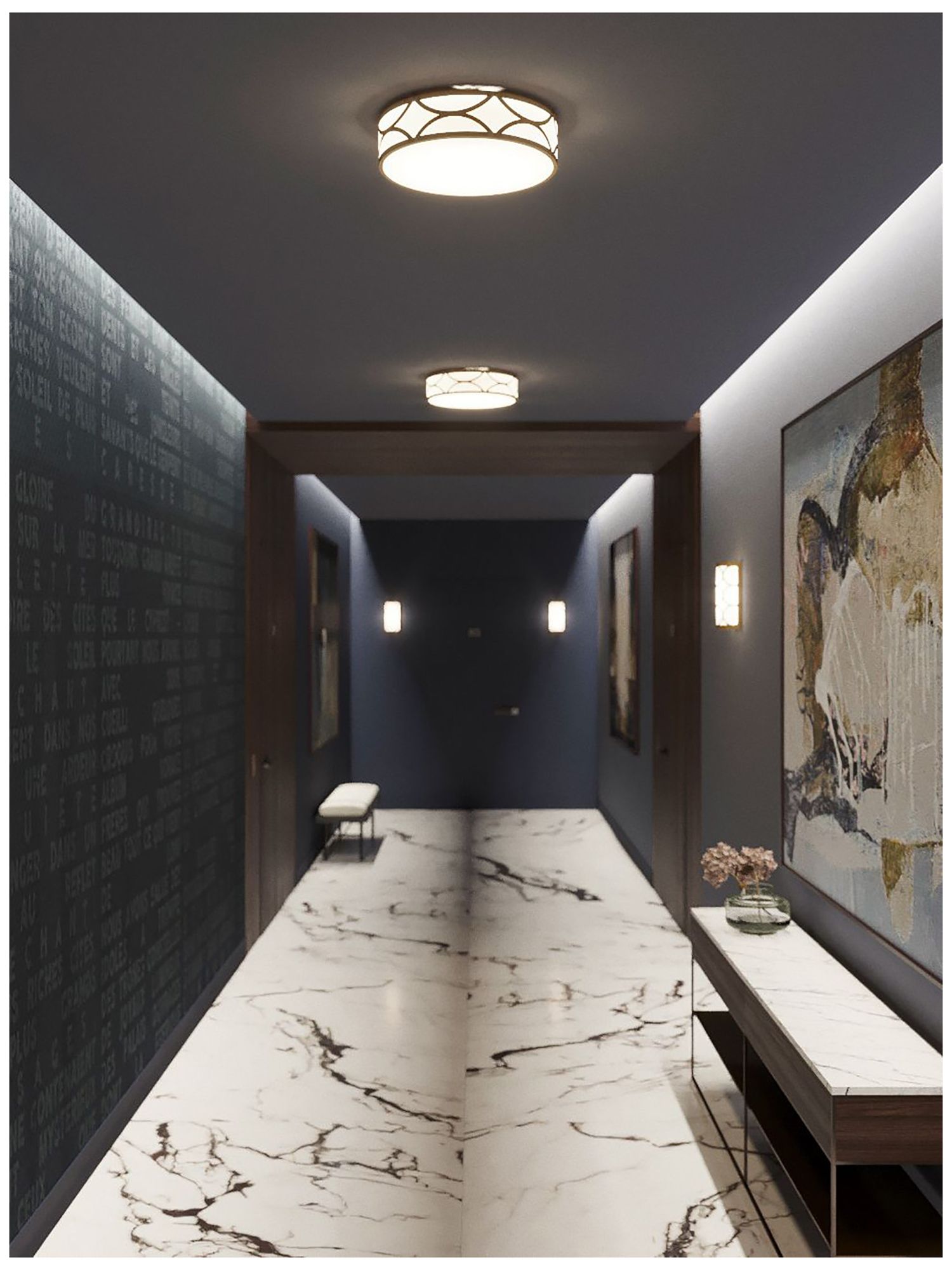 Image 3 Lake 24" Wide Gold LED Flush Mount - Made to Order more views