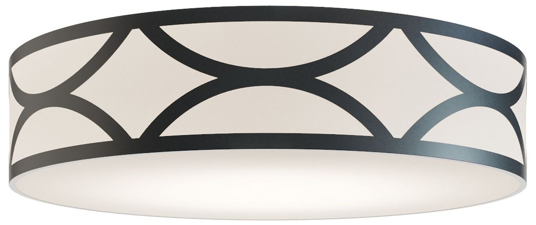 Lake 30" Wide 4-Light Black LED Flush Mount - Made to Order