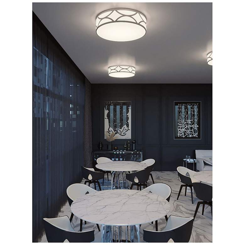 Image 3 Lake 30" Wide Painted Nickel LED Flush Mount more views
