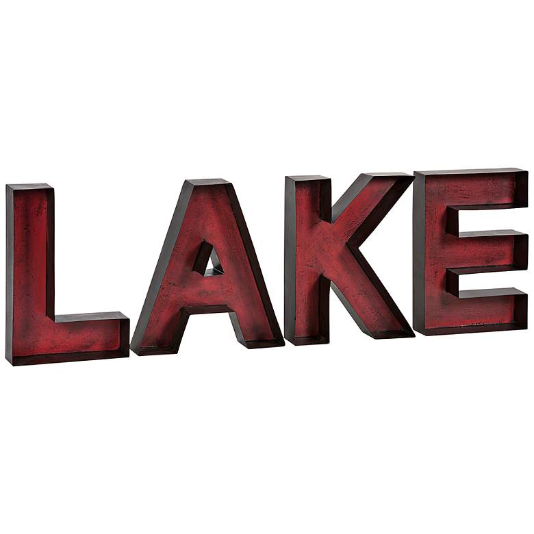 Image 1 Lake 34 inch Wide Metal Letters Wall Art