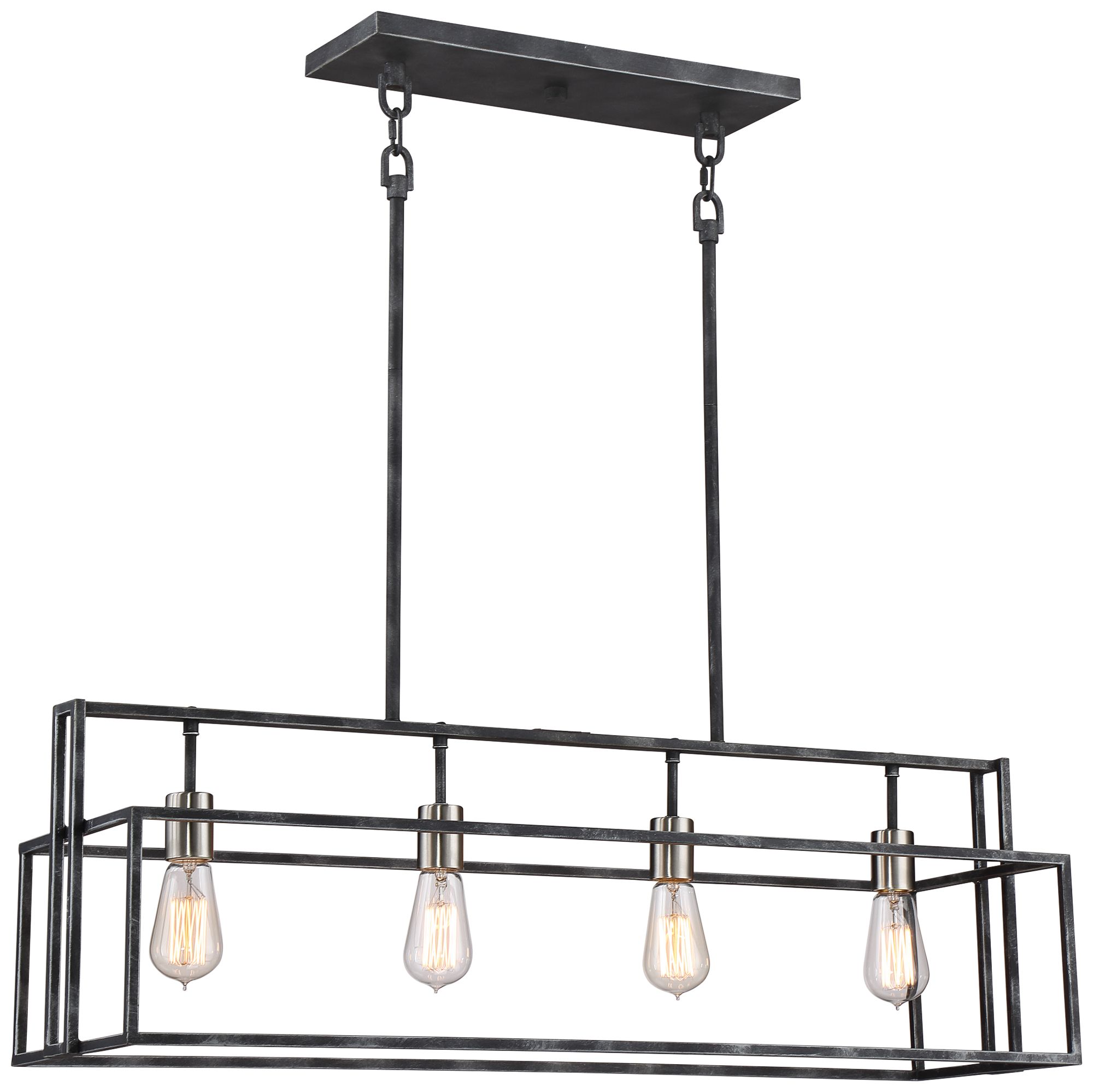 black and brushed nickel pendant light