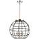 Lake Placid 16"W 3 Light Polished Nickel Stem Hung Pendant With Black