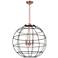 Lake Placid 22"W 3 Light Antique Copper Stem Hung Pendant With Black S