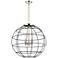 Lake Placid 22"W 3 Light Polished Nickel Stem Hung Pendant With Black